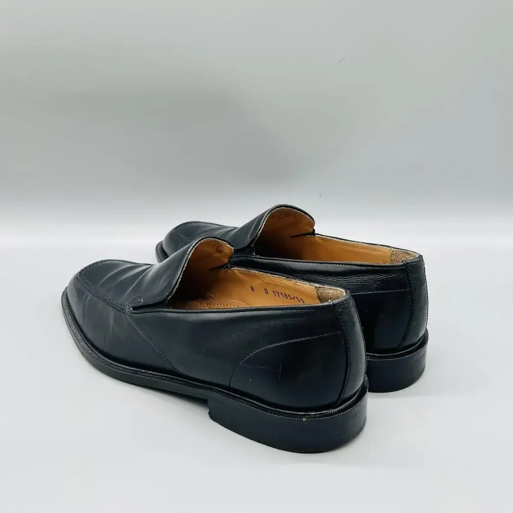 Florsheim Shoes Mens 8 Black Leather Imperial Loafers Slip On Dress Made USA